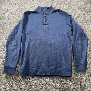 Marine Layer Henley Sweater Mens‎ Medium Navy Pullover Classiccore Preppy Casual